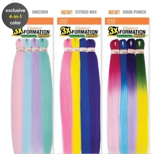 MODEL MODEL PRE-STRETCHED GLANCE BRAID 4X FORMATION KID'S BRAID-16''
