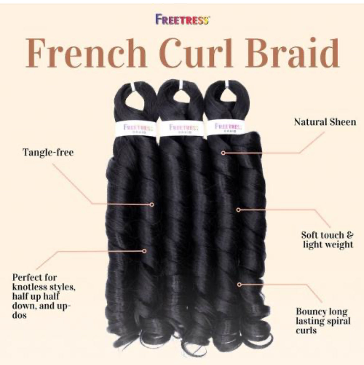 Freetress Braid - 3X FRENCH CURL 22"