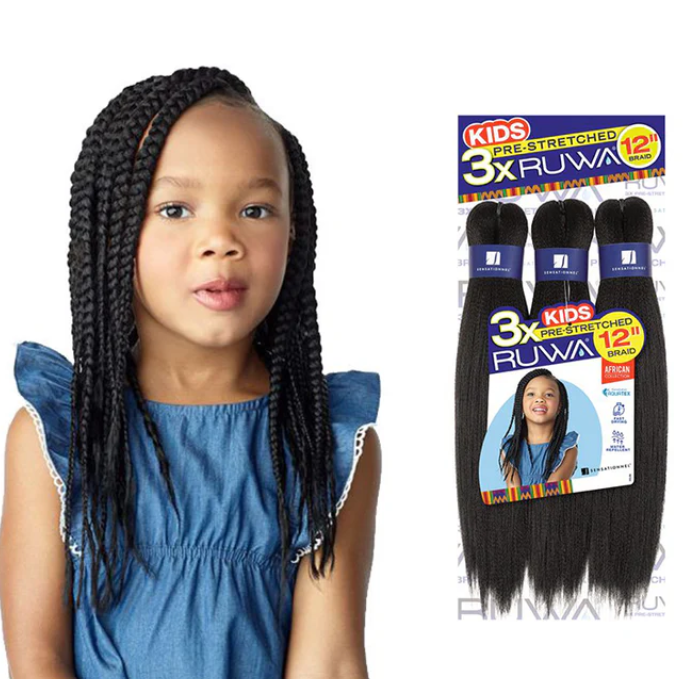 SENSATIONNEL Ruwa 3x Pre-stretched Kids Braid 12