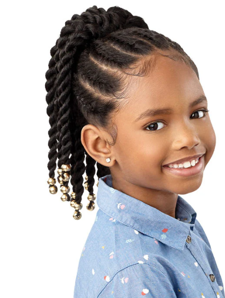 Outre Lil Looks Drawstring Ponytail - BEADED TWIST 12"