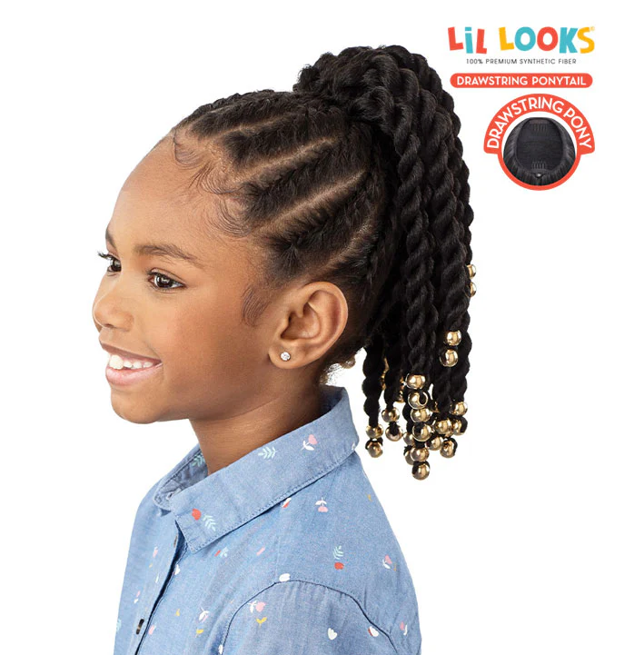 Outre Lil Looks Drawstring Ponytail - BEADED TWIST 12"