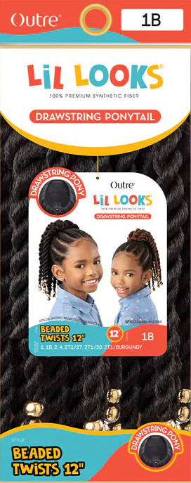 Outre Lil Looks Drawstring Ponytail - BEADED TWIST 12"