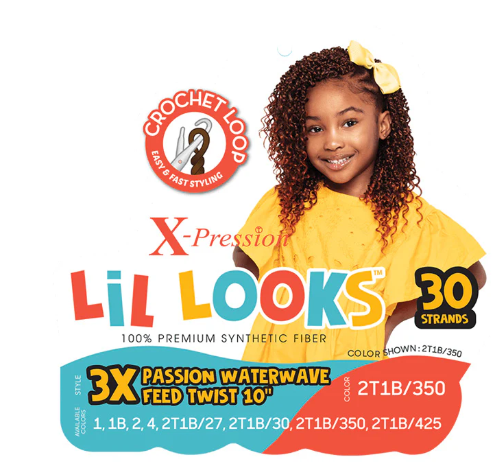 Outre X-Pression LiL 3X Looks Crochet Braid - PASSION WATERWAVE FEED TWIST 10"