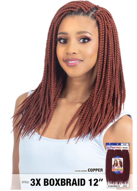 Shake N Go Freetress Synthetic Hair Crochet Braids - 3X BOX BRAID 12"