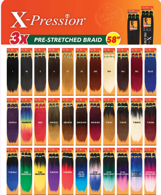 SENSATIONNEL AFRICAN COLLECTION 3X X-Pression Prestretched Braid 58"