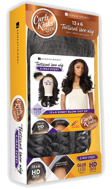 Sensationnel Curls Kinks Glueless HD 13x6 Lace Front Wig - 13x6 KINKY BLOW OUT 20" - Kinky Edges