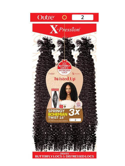 OUTRE X-Pression Twisted Up Crochet Braids 3X - SPRINGY BOHEMIAN TWIST 16"