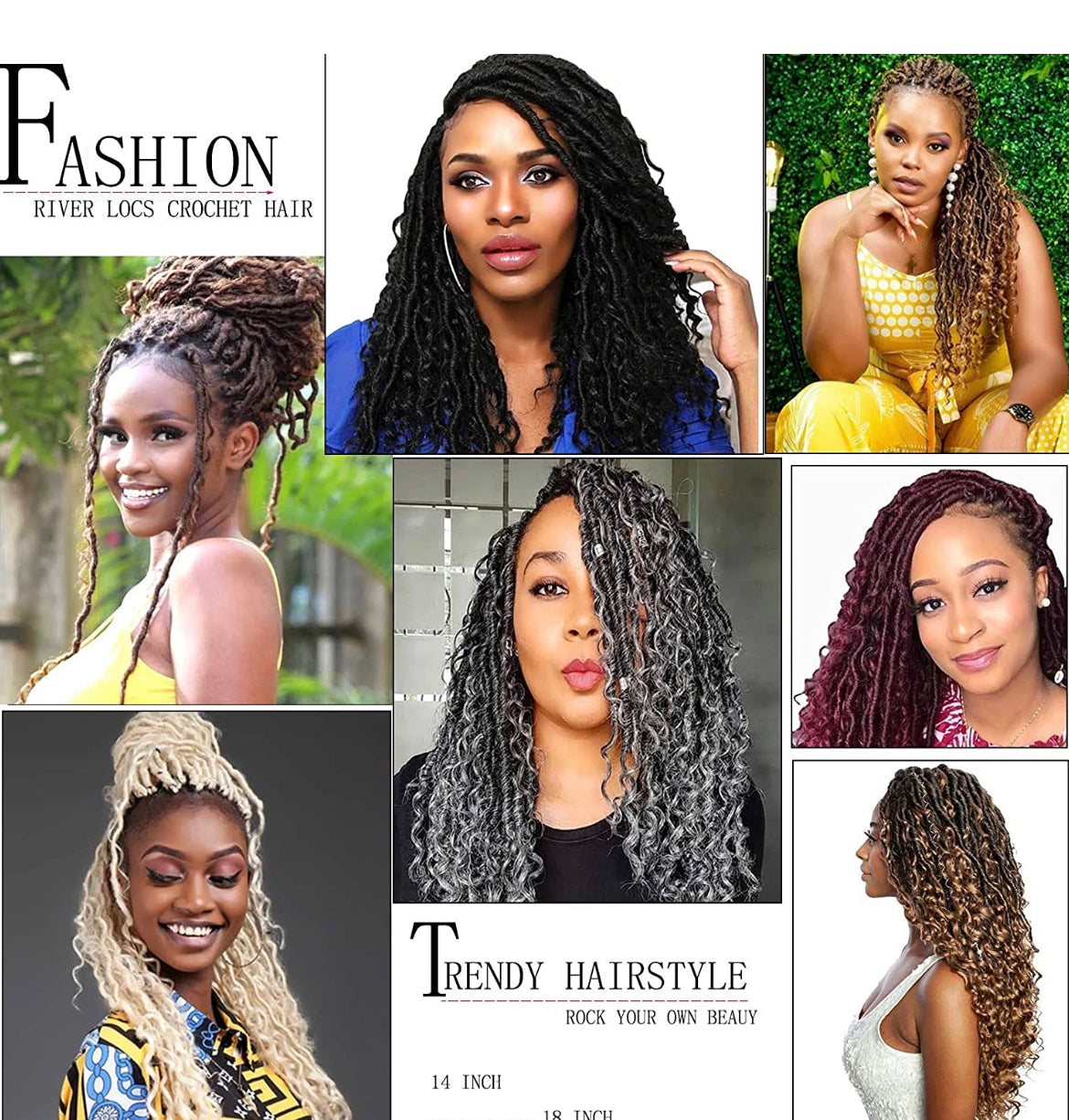 RIVERS LOCS CROCHET-18 inches