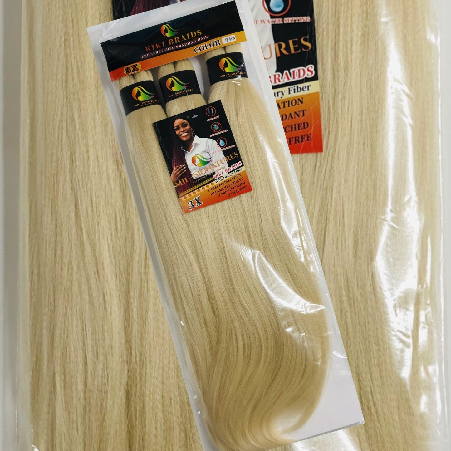 KIKI BRAIDS – Pre-Stretched Kanekalon Braiding Hair (52") – Blonde (613)
