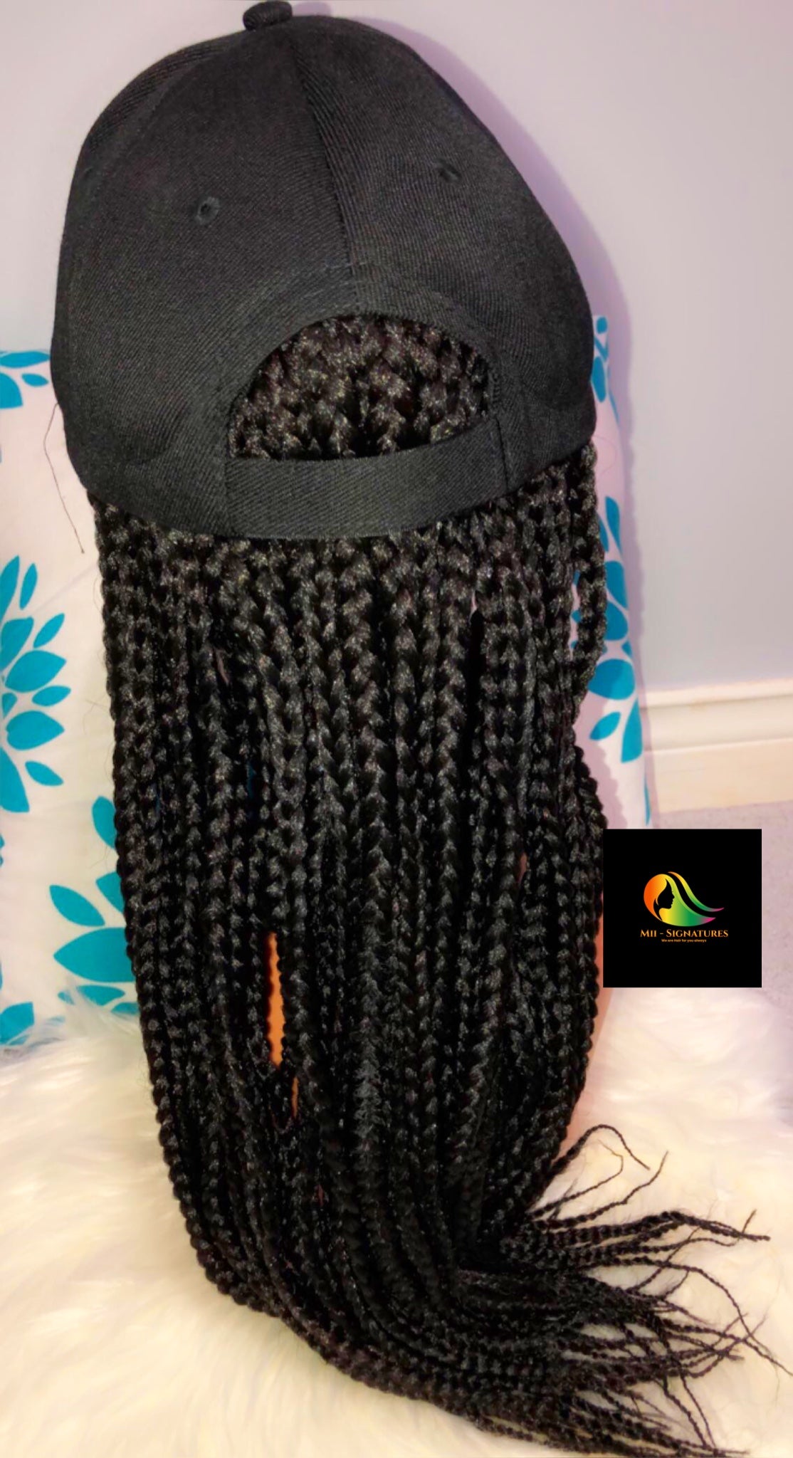 FACE CAP WIG-Black Box braids