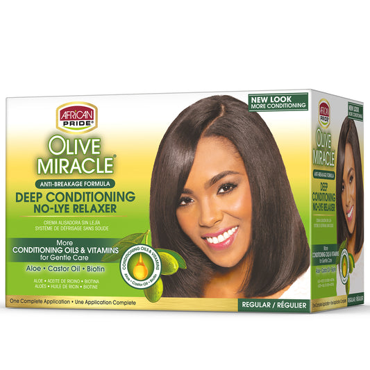 AFRICAN PRIDE Olive Miracle No-Lye Relaxer Kit [Regular]