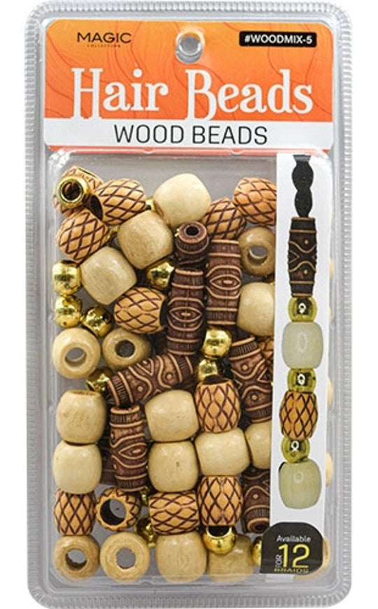 Magic Collection Hair Bead & Wood Bead Mix #5