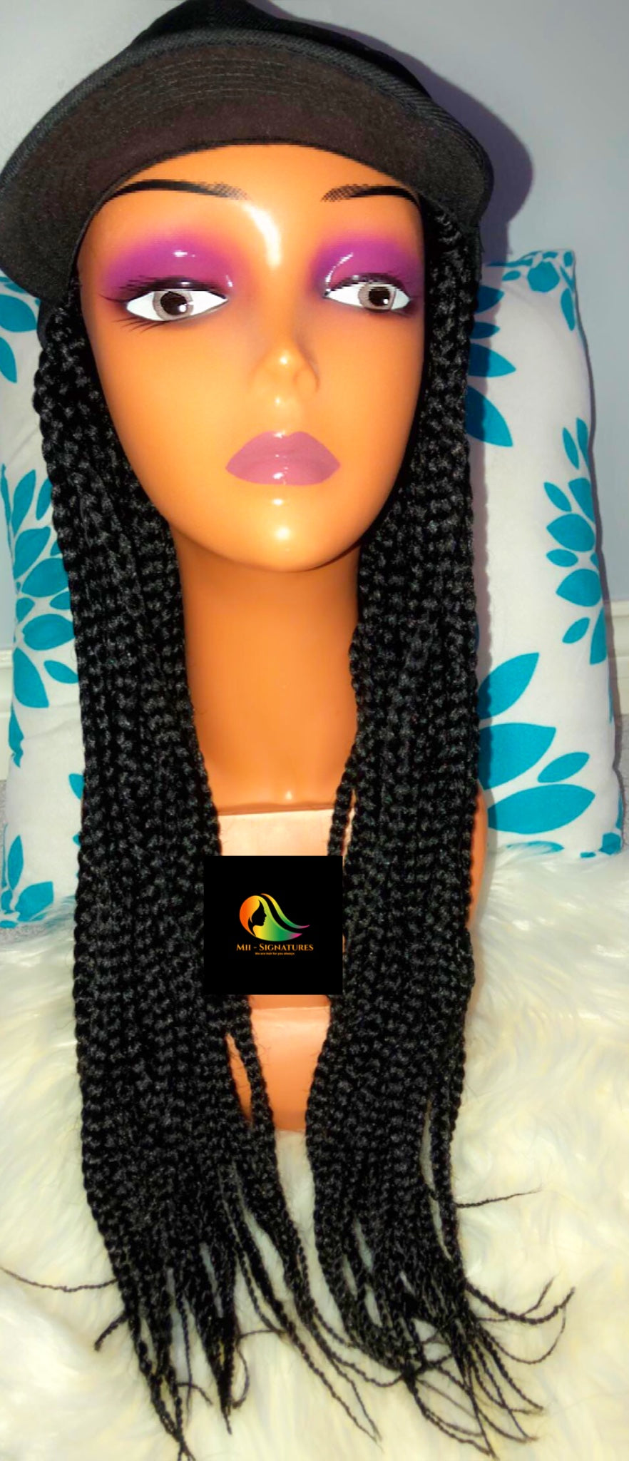 FACE CAP WIG-Black Box braids