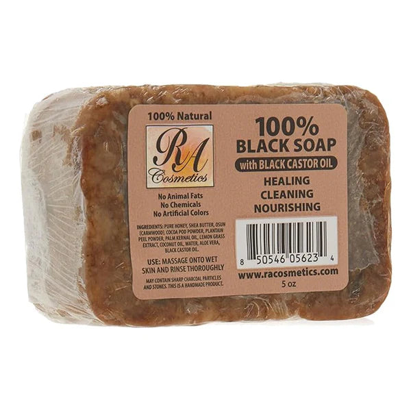 RA COSMETICS 100% Black Soap Bar (5oz)