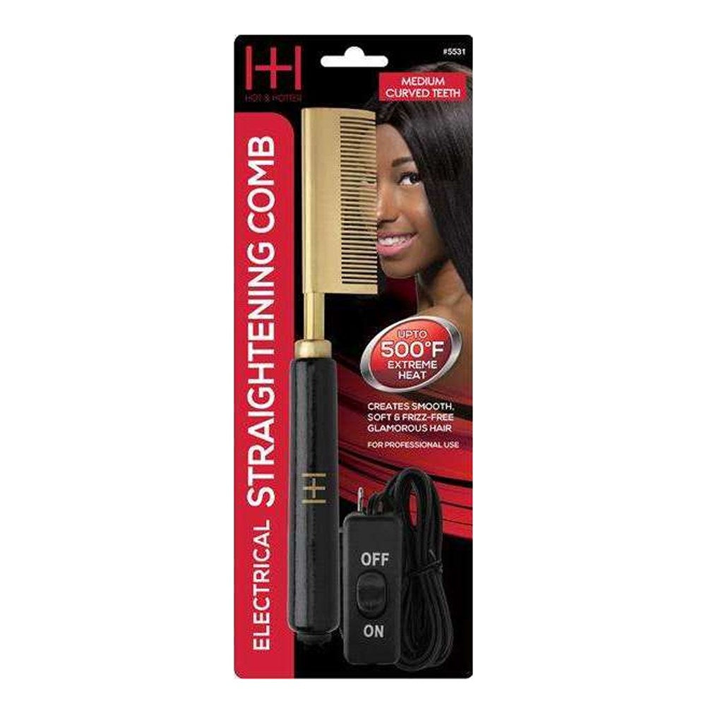 ANNIE Hot & Hotter Electrical Straightening Comb [Medium Straight Teeth]