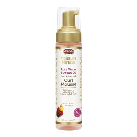 African Pride Moisture Miracle Rose Water & Argan Oil Curl Mousse (8.5 oz)