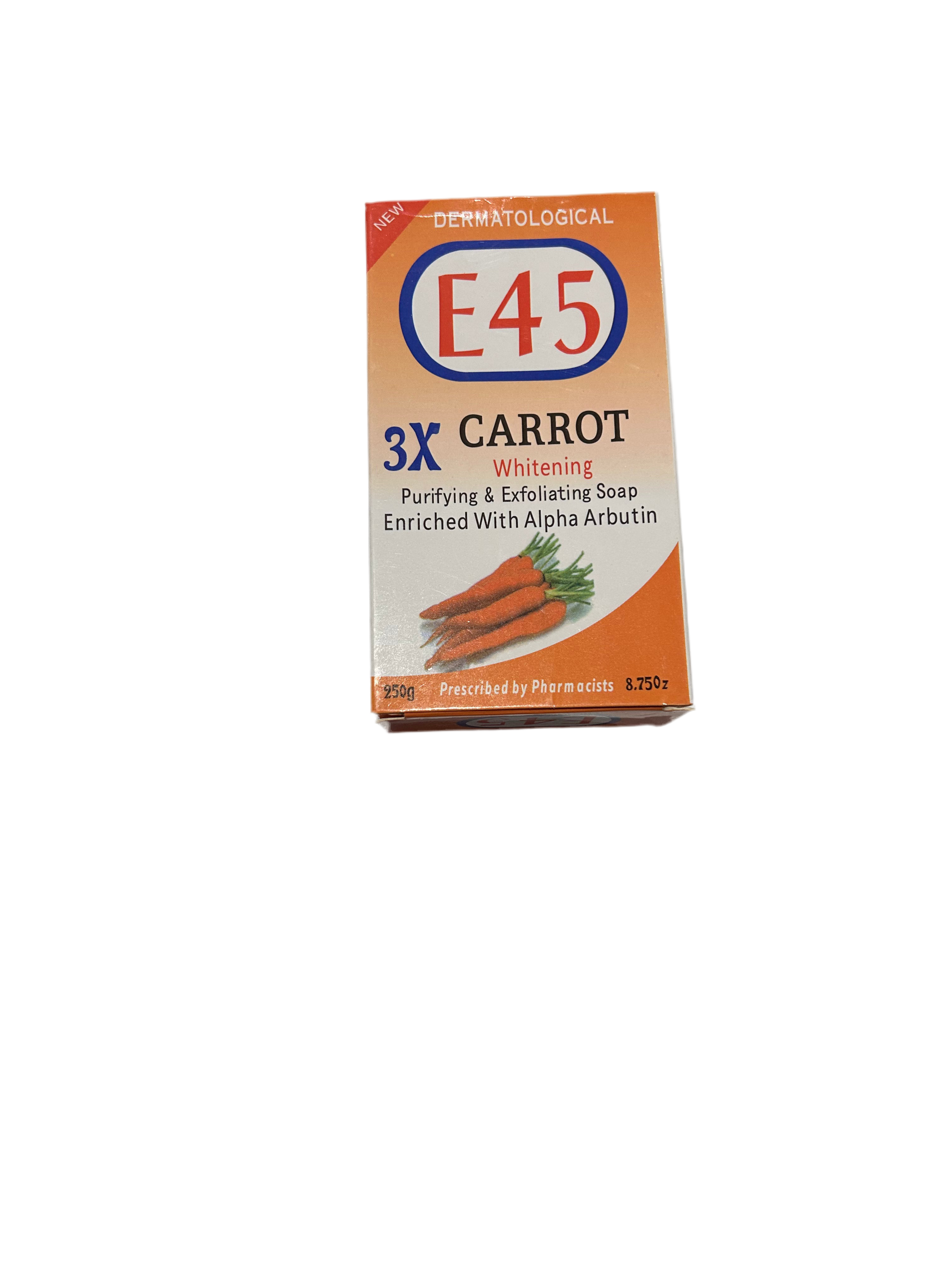 E45 3X CARROT WHITENING PURIFYING & EXFOLIATING SOAP