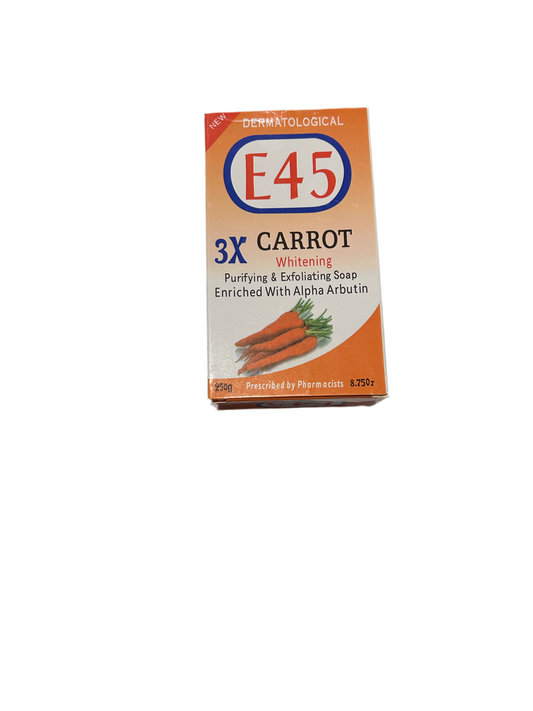 E45 3X CARROT WHITENING PURIFYING & EXFOLIATING SOAP