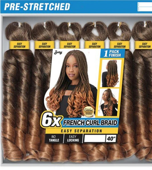 Zury Sis Crochet Braids 100% HAND MADE - FRENCH CURL BRAID 6X