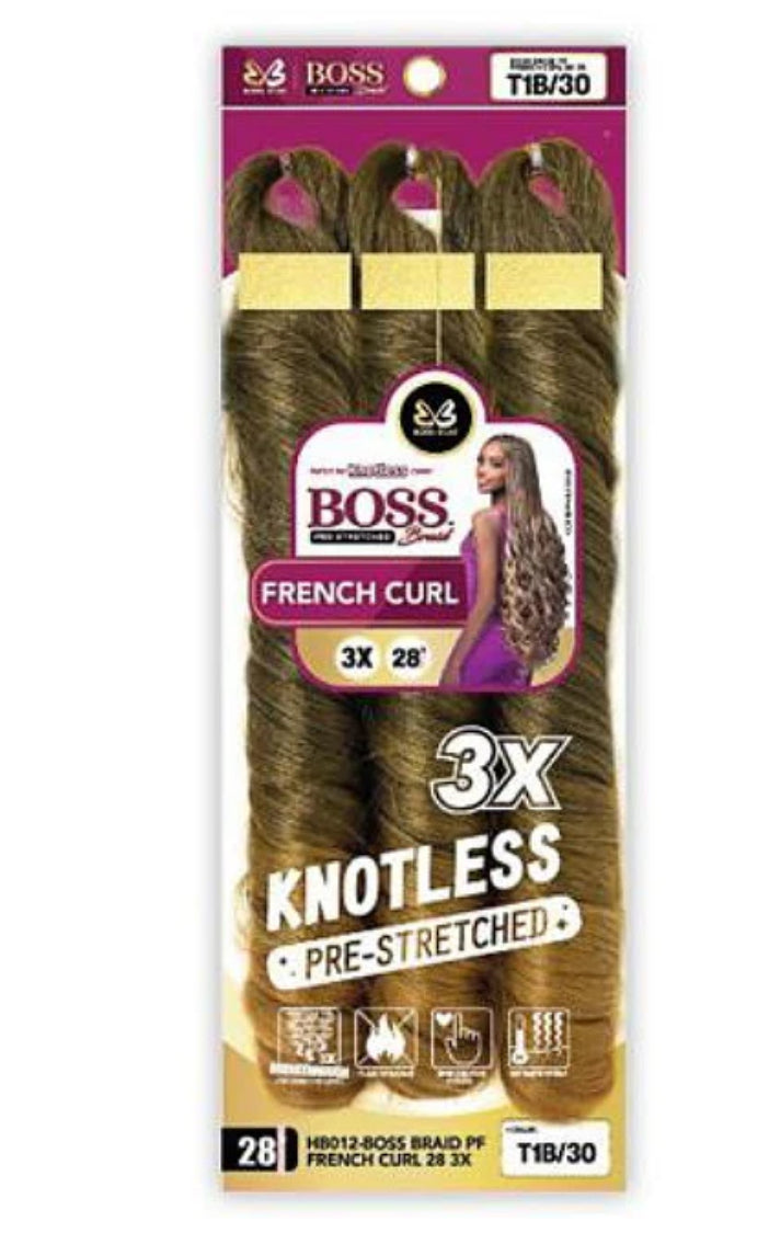 Bobbi Boss Braid 3X Knotless Pre-Stretched Braid - FRENCH CURL 3X 28"
