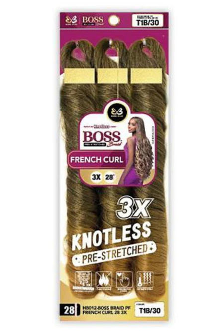 Bobbi Boss Braid 3X Knotless Pre-Stretched Braid - FRENCH CURL 3X 28"