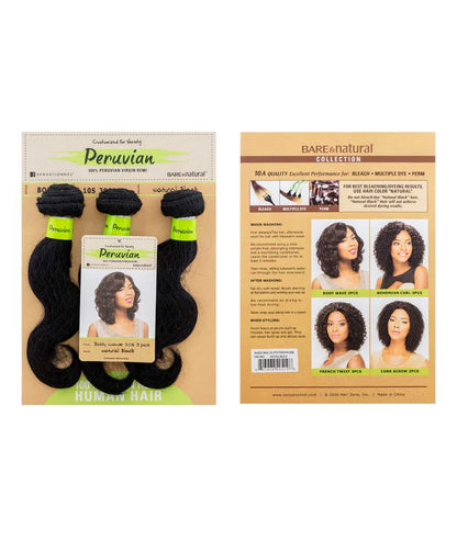 Sensationnel Bare & Natural Peruvian 100% Virgin Remi Weave GLAM 10S 3PCS