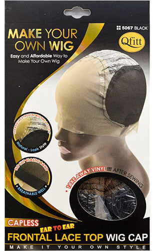 Qfitt Capless Wig Cap(Front Lace Top)-BLACK