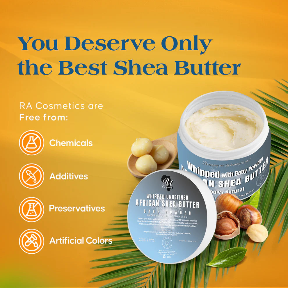 RA COSMETICS 100% Pure African Shea Butter [Whipped] (12oz)