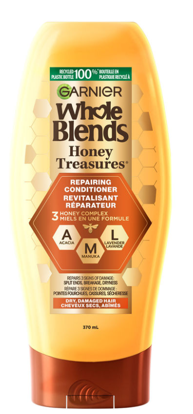 GARNIER WHOLE BLENDS-Honey Treasures Repairing Conditioner, for Damaged and Dry Hair