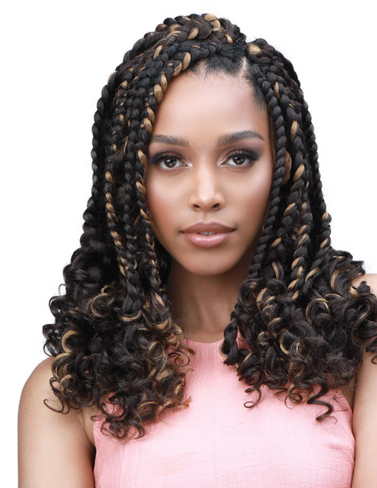 Bobbi Boss Synthetic Pre-Feathered Braid - 3X KT KINKY 3A CURLY TIP 12"