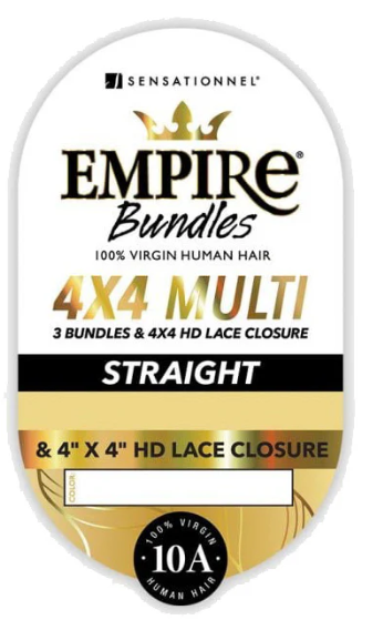 Sensationnel Empire Bundles 100% Virgin Human Hair HD Lace Closure 4X4 Multi Pack - STRAIGHT