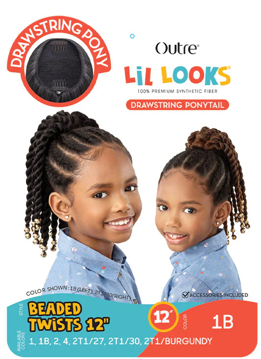 Outre Lil Looks Drawstring Ponytail - BEADED TWIST 12"