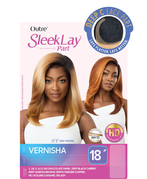 Outre Sleek Lay Synthetic 5" Deep Part HD Lace Front Wig - VERNISHA