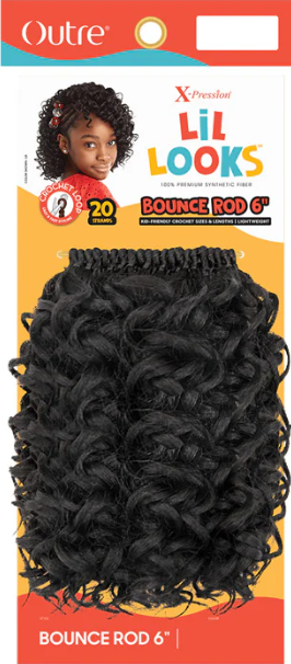 Outre Synthetic X-Pression LiL Looks Crochet Braid - BOUNCE ROD 6"