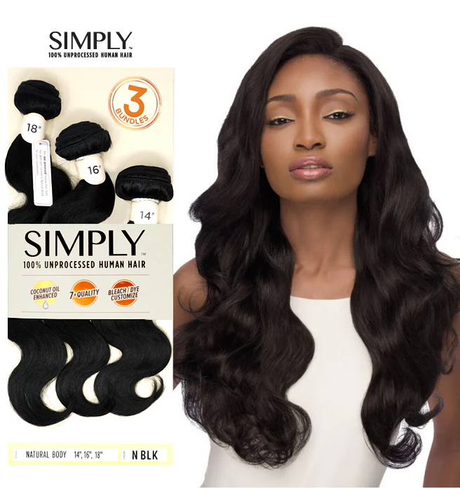 Outre Simply 100% Non-Processed Human Hair Weave Bundle - NATURAL BODY