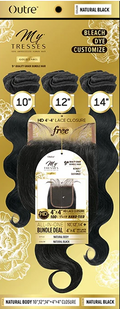 OUTRE MYTRESSES GOLD LABEL 100% HUMAN HAIR WEAVE WITH CLOSURE - NATURAL BODY