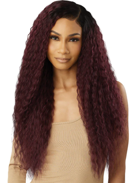 Outre Purple Pack Brazilian Boutique Human Hair Blend Weave - NATURAL FRENCH (18"/20"/22"+ 4x4 HD HAND-TIED LACE CLOSURE)