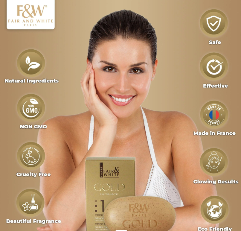 Fair and White 1: Gold Argan Oil Exfoliating Soap 200g / 7oz