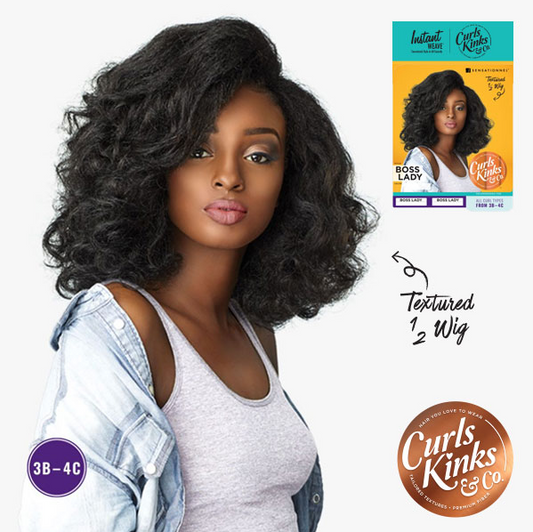 Sensationnel Instant Weave Curls Kinks & CO Synthetic Half Wig -TOP LADY