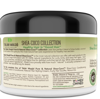 TALIAH WAAJID Shea-Coco Natural Hair Style Cream 8oz for 3C-4C Hair