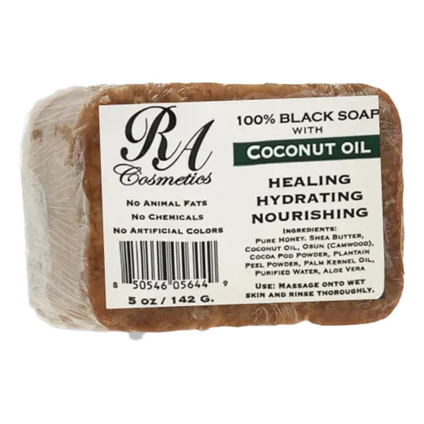 RA COSMETICS 100% Black Soap Bar (5oz)
