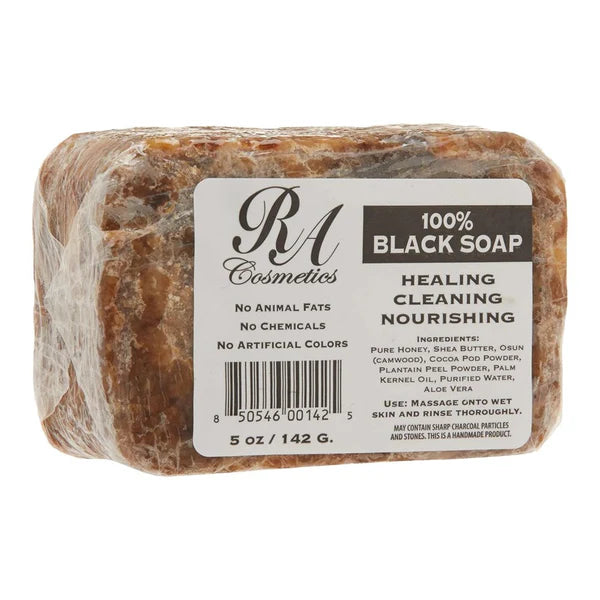 RA COSMETICS 100% Black Soap Bar (5oz)