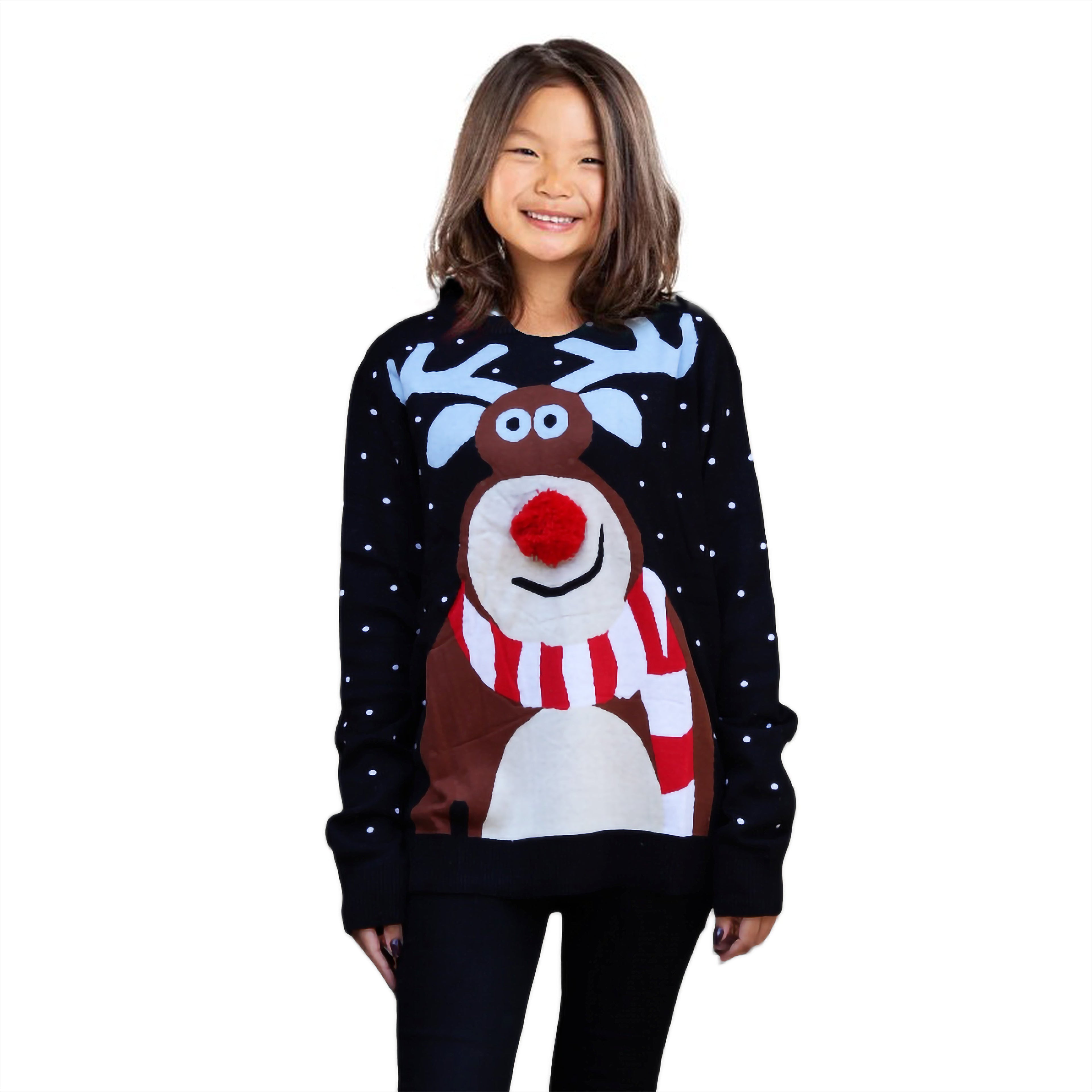 Girl Nosy Reinder Sweater