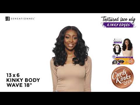 Sensationnel Curls Kinks Glueless Synthetic 13x6 HD Lace Front Wig - 13x6 KINKY BODY WAVE 18"