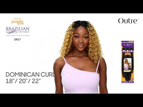 Outre Purple Pack Brazilian Boutique Human Hair Blend Weave - DOMINICAN CURL (18"/20"/22"+ 4" Deep Lace Parting Piece)