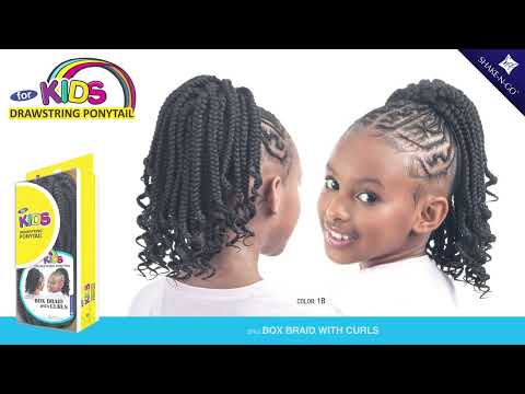 Shake N Go For Kids Synthetic Drawstring Ponytail - BOX BRAID WITH CURLS