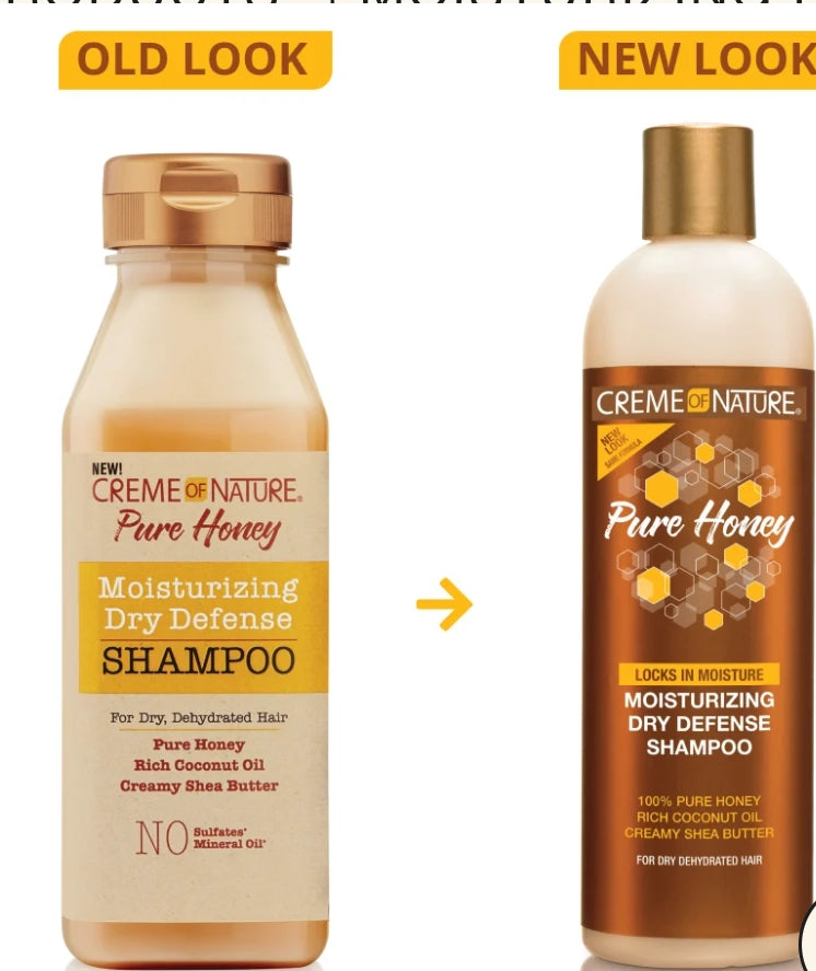 CREME OF NATURE Pure Honey Hydrating Dry Defense Shampoo (12oz)