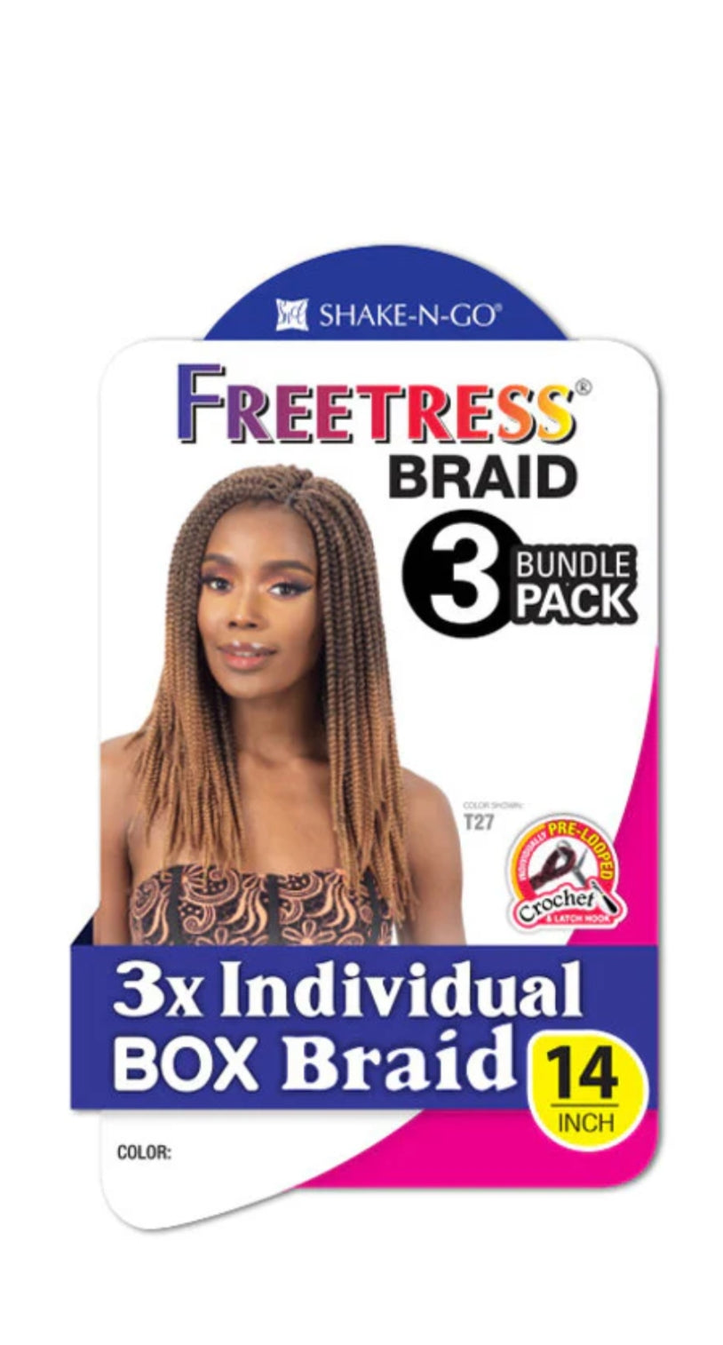 Freetress Pre-Looped Crochet Braids - 3X INDIVIDUAL BOX BRAID 14"
