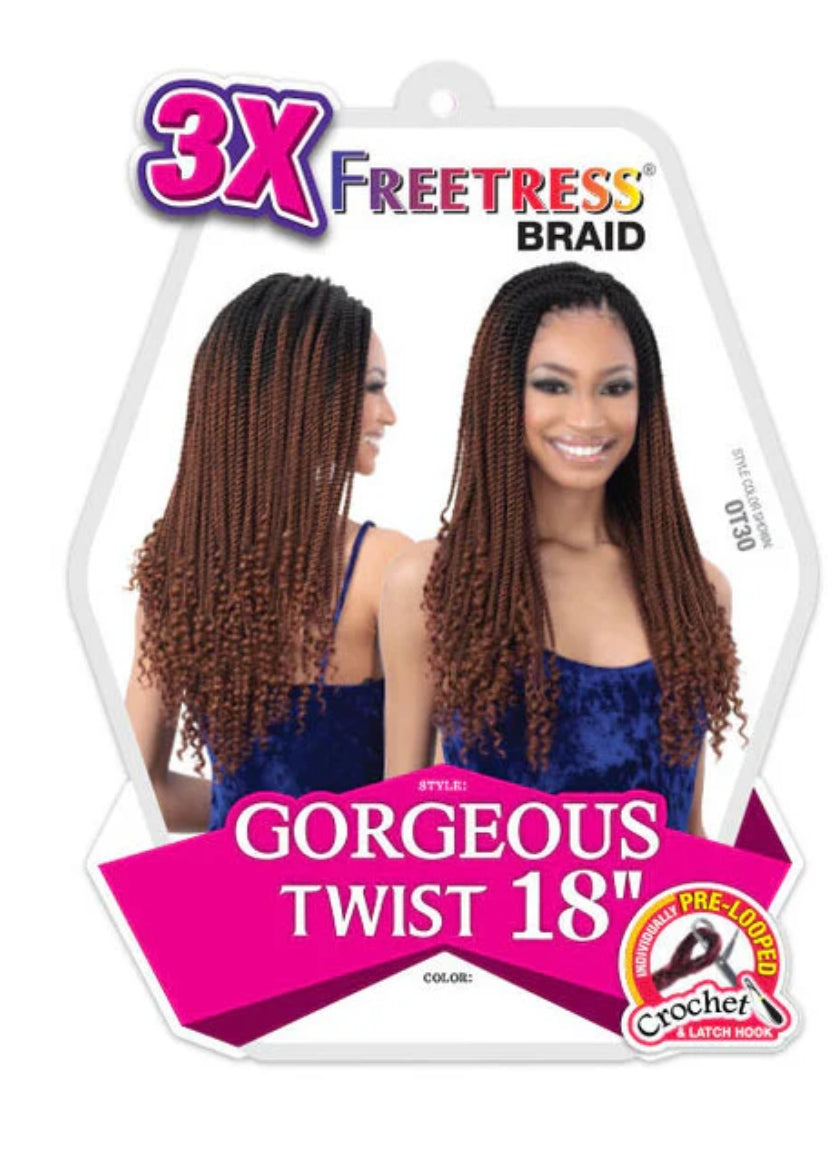 Freetress Pre Looped Crochet Braid - GORGEOUS TWIST- 18"