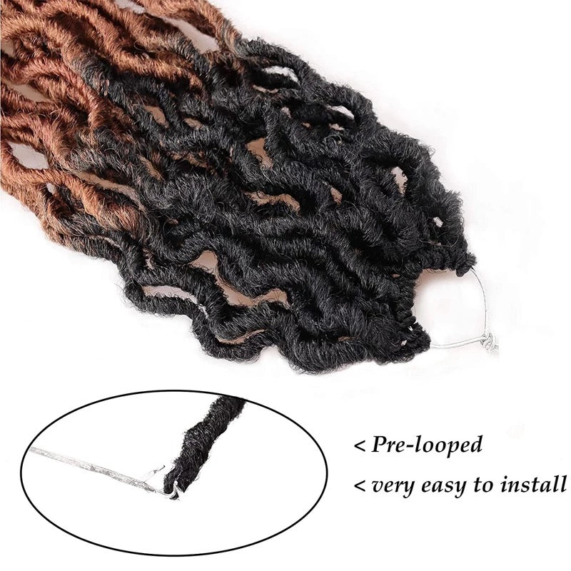 Gypsy Faux Locs Crochet Hair 18inch 6packs Pre-looped Goddess Locs